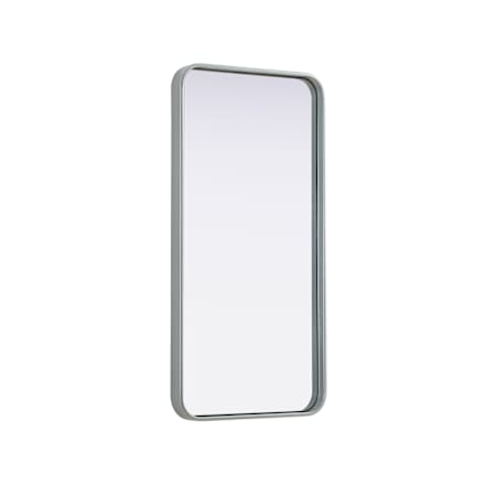 Elegant Lighting Remy 18"W x 36"H Rectangular Flat Medium Density Fiberboard (MDF) Framed Accent Mirror Silver