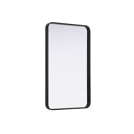 Elegant Lighting Remy 22"W x 36"H Rectangular Flat Medium Density Fiberboard (MDF) Framed Accent Mirror Black