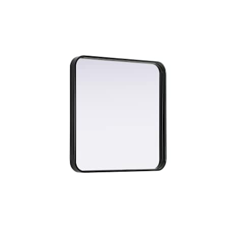 Elegant Lighting Remy 24" Square Flat Medium Density Fiberboard (MDF) Framed Accent Mirror Black
