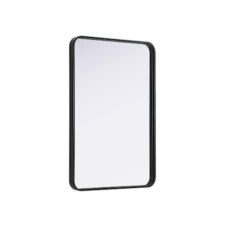 Elegant Lighting Remy 24"W x 36"H Rectangular Flat Medium Density Fiberboard (MDF) Framed Accent Mirror Black