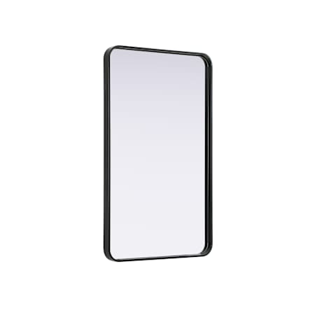Elegant Lighting Remy 24"W x 40"H Rectangular Flat Medium Density Fiberboard (MDF) Framed Accent Mirror Black