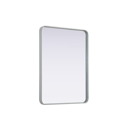 Elegant Lighting Remy 27"W x 36"H Rectangular Flat Medium Density Fiberboard (MDF) Framed Accent Mirror Silver
