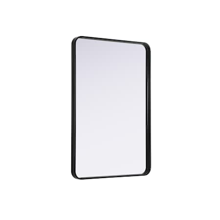 Elegant Lighting Remy 27"W x 40"H Rectangular Flat Medium Density Fiberboard (MDF) Framed Accent Mirror Black