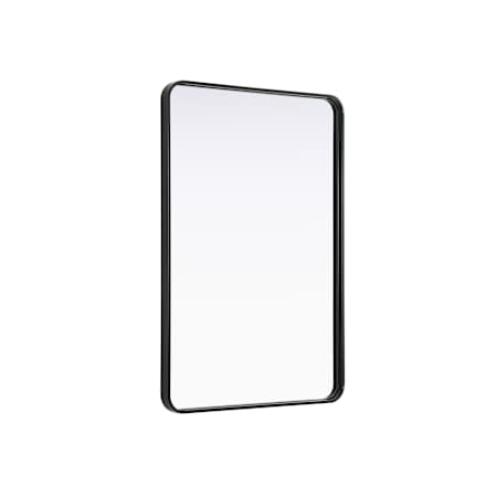 Elegant Lighting Remy 28"W x 42"H Rectangular Flat Medium Density Fiberboard (MDF) Framed Accent Mirror Black