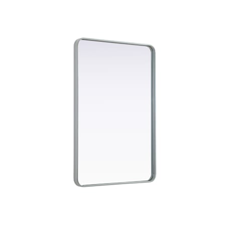 Elegant Lighting Remy 28"W x 42"H Rectangular Flat Medium Density Fiberboard (MDF) Framed Accent Mirror Silver