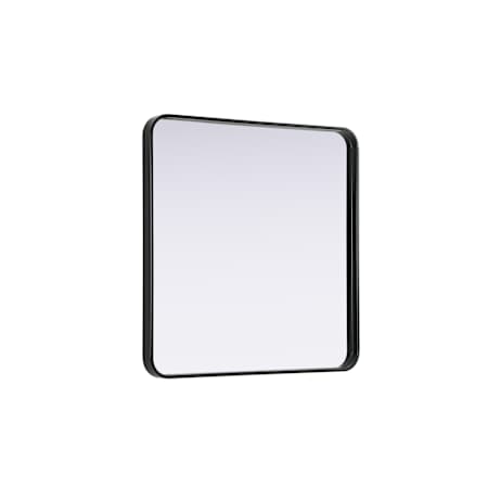 Elegant Lighting Remy 30" Square Flat Medium Density Fiberboard (MDF) Framed Accent Mirror Black
