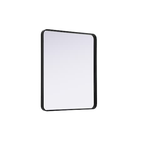 Elegant Lighting Remy 30"W x 36"H Rectangular Flat Medium Density Fiberboard (MDF) Framed Accent Mirror Black