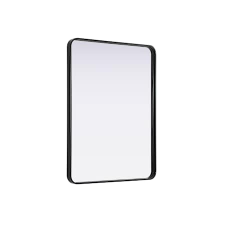 Elegant Lighting Remy 30"W x 40"H Rectangular Flat Medium Density Fiberboard (MDF) Framed Accent Mirror Black
