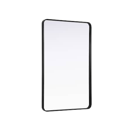 Elegant Lighting Remy 30"W x 48"H Rectangular Flat Medium Density Fiberboard (MDF) Framed Accent Mirror Black