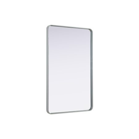 Elegant Lighting Remy 30"W x 48"H Rectangular Flat Medium Density Fiberboard (MDF) Framed Accent Mirror Silver