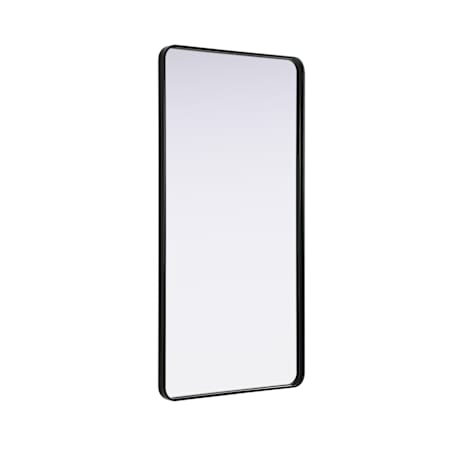 Elegant Lighting Remy 30"W x 60"H Rectangular Flat Medium Density Fiberboard (MDF) Framed Accent Mirror Black