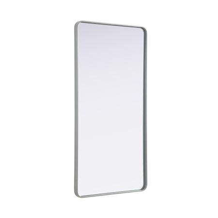 Elegant Lighting Remy 30"W x 60"H Rectangular Flat Medium Density Fiberboard (MDF) Framed Accent Mirror Silver