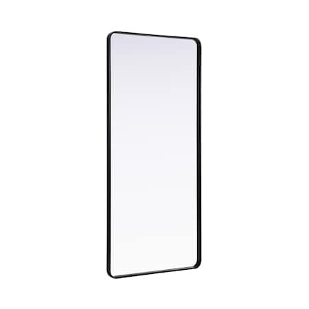 Elegant Lighting Remy 32"W x 72"H Rectangular Flat Medium Density Fiberboard (MDF) Framed Accent Mirror Black