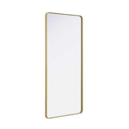 Elegant Lighting Remy 32"W x 72"H Rectangular Flat Medium Density Fiberboard (MDF) Framed Accent Mirror Brass