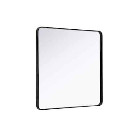 Elegant Lighting Remy 42" Square Flat Medium Density Fiberboard (MDF) Framed Accent Mirror Black