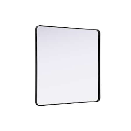 Elegant Lighting Remy 48" Square Flat Medium Density Fiberboard (MDF) Framed Accent Mirror Black