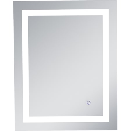 Elegant Lighting Alaric 24" W x 30" H Modern Rectangular Aluminum Frameless Bathroom Wall Mirror with LED Lighting Silver