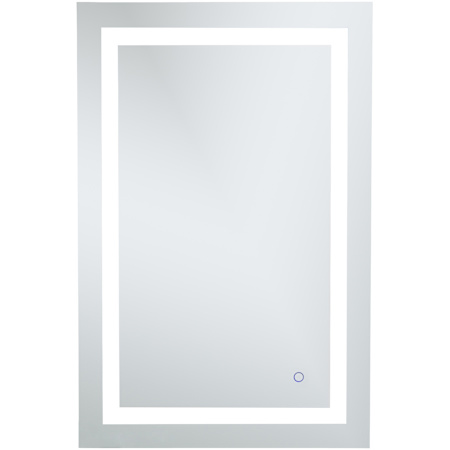 Elegant Lighting Alaric 24" W x 36" H Modern Rectangular Aluminum Frameless Bathroom Wall Mirror with LED Lighting Silver