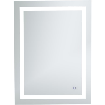 Elegant Lighting Alaric 27" W x 36" H Modern Rectangular Aluminum Frameless Bathroom Wall Mirror with LED Lighting Silver