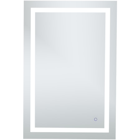 Elegant Lighting Alaric 27" W x 40" H Modern Rectangular Aluminum Frameless Bathroom Wall Mirror with LED Lighting Silver