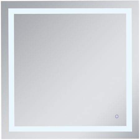 Elegant Lighting Alaric 36" W x 36" H Modern Square Aluminum Frameless Bathroom Wall Mirror with LED Lighting Silver