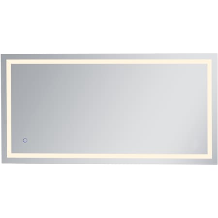 Elegant Lighting Alaric 72" W x 36" H Modern Rectangular Aluminum Frameless Bathroom Wall Mirror with LED Lighting Silver