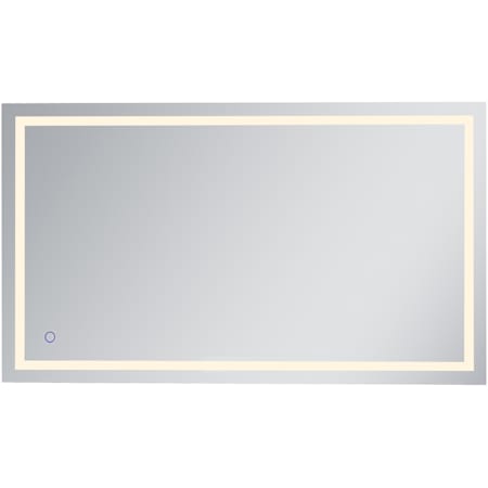 Elegant Lighting Alaric 72" W x 42" H Modern Rectangular Aluminum Frameless Bathroom Wall Mirror with LED Lighting Silver