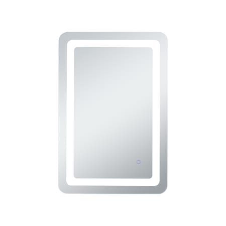 Elegant Lighting Genesis 18" W x 30" H Transitional Rectangular Frameless Bathroom Wall Mirror with LED Lighting Glossy White
