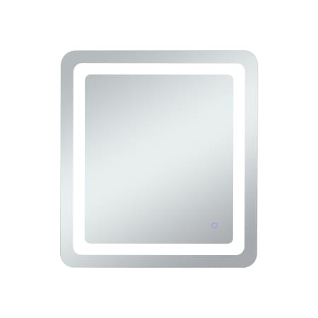 Elegant Lighting Genesis 24" W x 30" H Transitional Rectangular Frameless Bathroom Wall Mirror with LED Lighting Glossy White