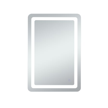 Elegant Lighting Genesis 24" W x 40" H Transitional Rectangular Frameless Bathroom Wall Mirror with LED Lighting Glossy White