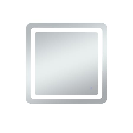 Elegant Lighting Genesis 30" W x 30" H Transitional Square Frameless Bathroom Wall Mirror with LED Lighting Glossy White
