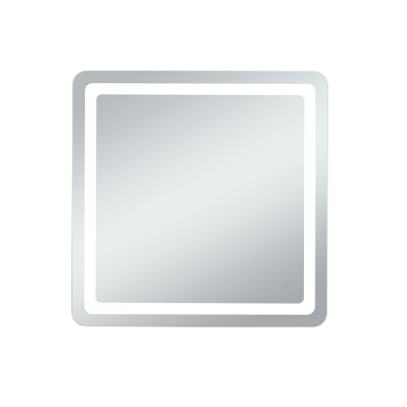 Elegant Lighting Genesis 36" W x 36" H Transitional Square Frameless Bathroom Wall Mirror with LED Lighting Glossy White