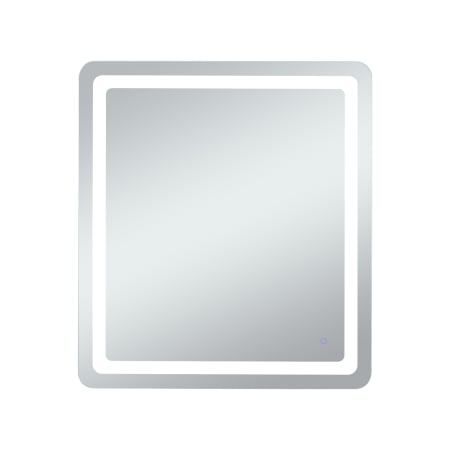 Elegant Lighting Genesis 36" W x 40" H Transitional Rectangular Frameless Bathroom Wall Mirror with LED Lighting Glossy White