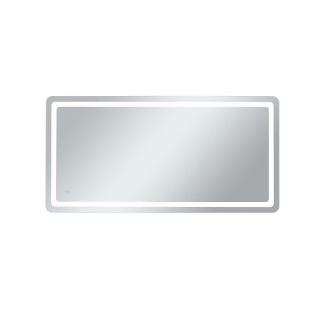 Elegant Lighting Genesis 72" W x 36" H Transitional Rectangular Frameless Bathroom Wall Mirror with LED Lighting Glossy White