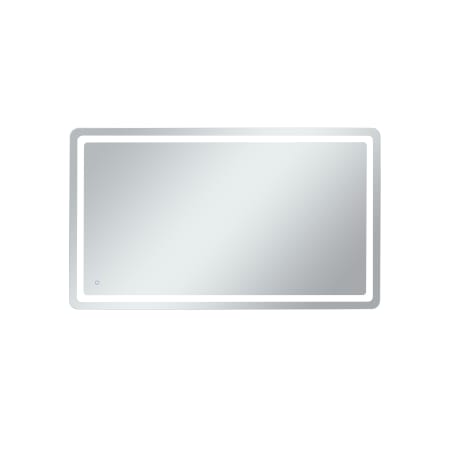 Elegant Lighting Genesis 72" W x 42" H Transitional Rectangular Frameless Bathroom Wall Mirror with LED Lighting Glossy White