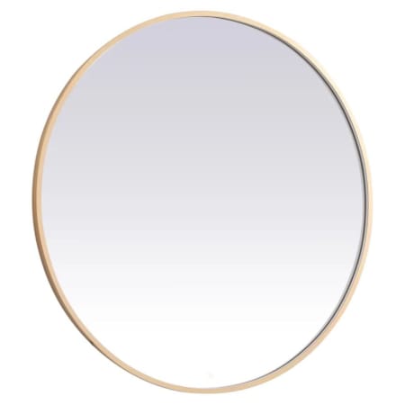 Elegant Lighting Pier 48" Diameter Modern Circular Aluminum Framed Bathroom Wall Mirror with LED Lighting Brass