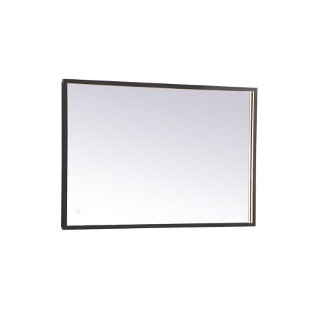 Elegant Lighting Pier 20" W x 40" H Modern Rectangular Aluminum Framed Bathroom Wall Mirror with LED Lighting Black