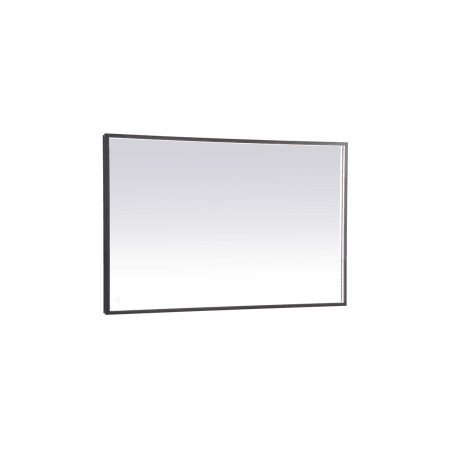 Elegant Lighting Pier 48" W x 30" H Modern Rectangular Aluminum Framed Bathroom Wall Mirror with LED Lighting Black