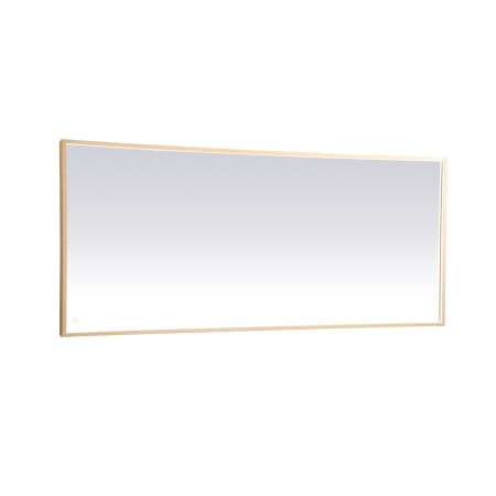Elegant Lighting Pier 72" W x 30" H Modern Rectangular Aluminum Framed Bathroom Wall Mirror with LED Lighting Brass