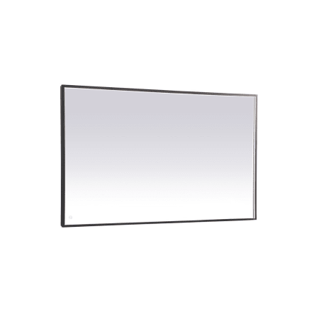 Elegant Lighting Pier 60" W x 36" H Modern Rectangular Aluminum Framed Bathroom Wall Mirror with LED Lighting Black