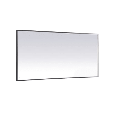 Elegant Lighting Pier 72" W x 36" H Modern Rectangular Aluminum Framed Bathroom Wall Mirror with LED Lighting Black