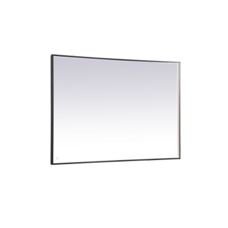 Elegant Lighting Pier 60" W x 42" H Modern Rectangular Aluminum Framed Bathroom Wall Mirror with LED Lighting Black
