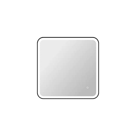 Elegant Lighting Harmoni 30" Square Flat Aluminum and Iron Framed Wall Mounted Bathroom Mirror with Lighting Black