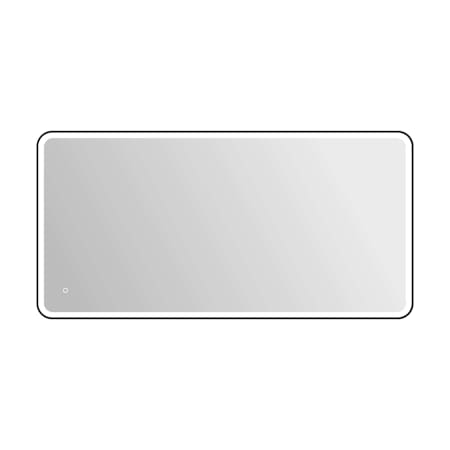 Elegant Lighting Harmoni 36"W x 72"H Rectangular Flat Aluminum and Iron Framed Wall Mounted Bathroom Mirror with Lighting Black