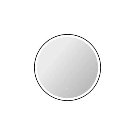 Elegant Lighting Harmoni 32" Diameter Circular Flat Aluminum and Iron Framed Wall Mounted Bathroom Mirror with Lighting Black