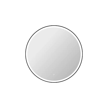 Elegant Lighting Harmoni 39" Diameter Circular Flat Aluminum and Iron Framed Wall Mounted Bathroom Mirror with Lighting Black
