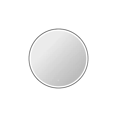 Elegant Lighting Harmoni 42" Diameter Circular Flat Aluminum and Iron Framed Wall Mounted Bathroom Mirror with Lighting Black