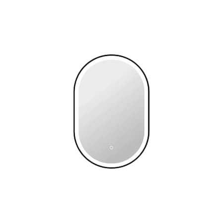 Elegant Lighting Harmoni 20"W x 30"H Oval Flat Aluminum and Iron Framed Wall Mounted Bathroom Mirror with Lighting Black