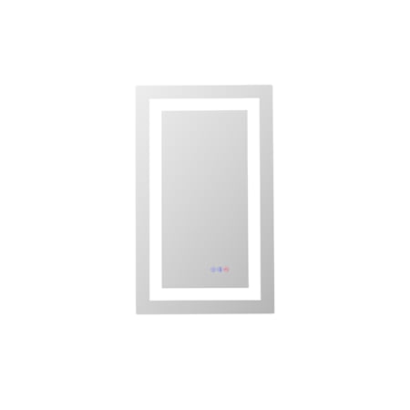 Elegant Lighting Riven 30"W x 18"H Rectangular Flat Frameless Wall Mounted Bathroom Mirror with Lighting White