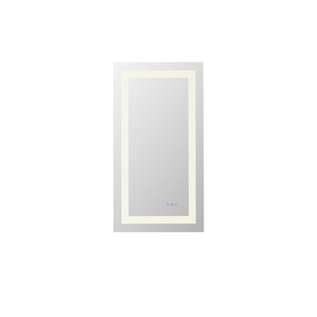 Elegant Lighting Riven 36"W x 18"H Rectangular Flat Frameless Wall Mounted Bathroom Mirror with Lighting White